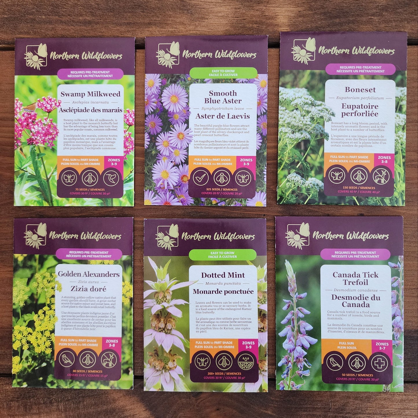 Northern Wildflowers seed collection for native host plants