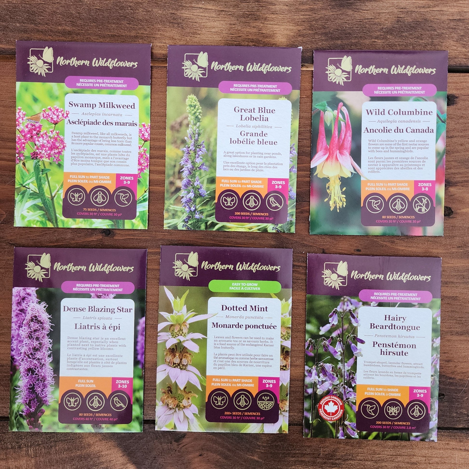 Northern Wildflower seed collection for hummingbirds.