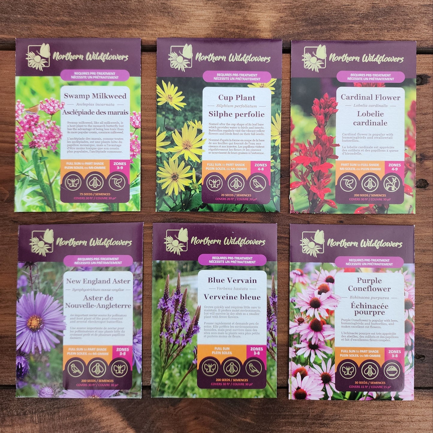 Northern Wildflowers seed collection for pollinators.