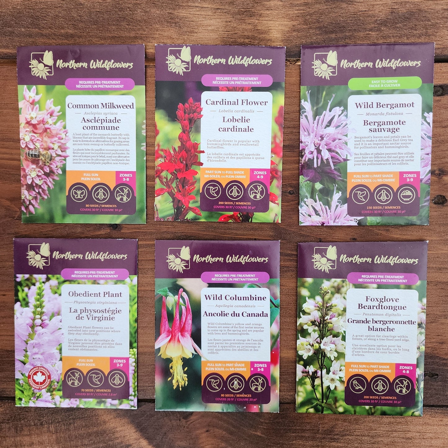 Northern Wildflower seed collection for hummingbirds.