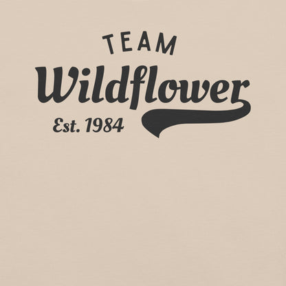 Soft Cream t-shirt with 'Team Wildflower Est. 1984' text.