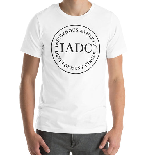 White t-shirt with 'IADC' logo.