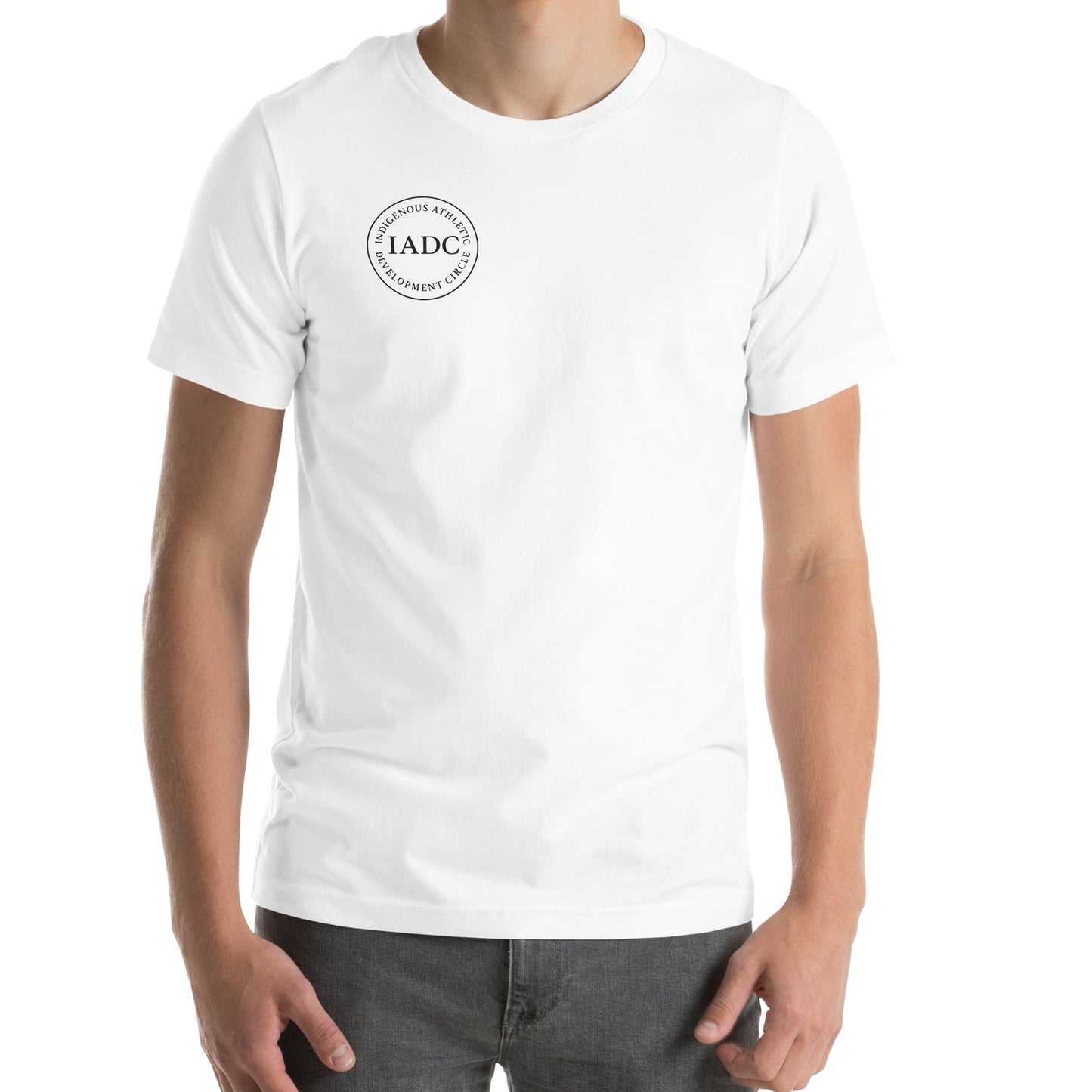 White t-shirt with IADC logo.