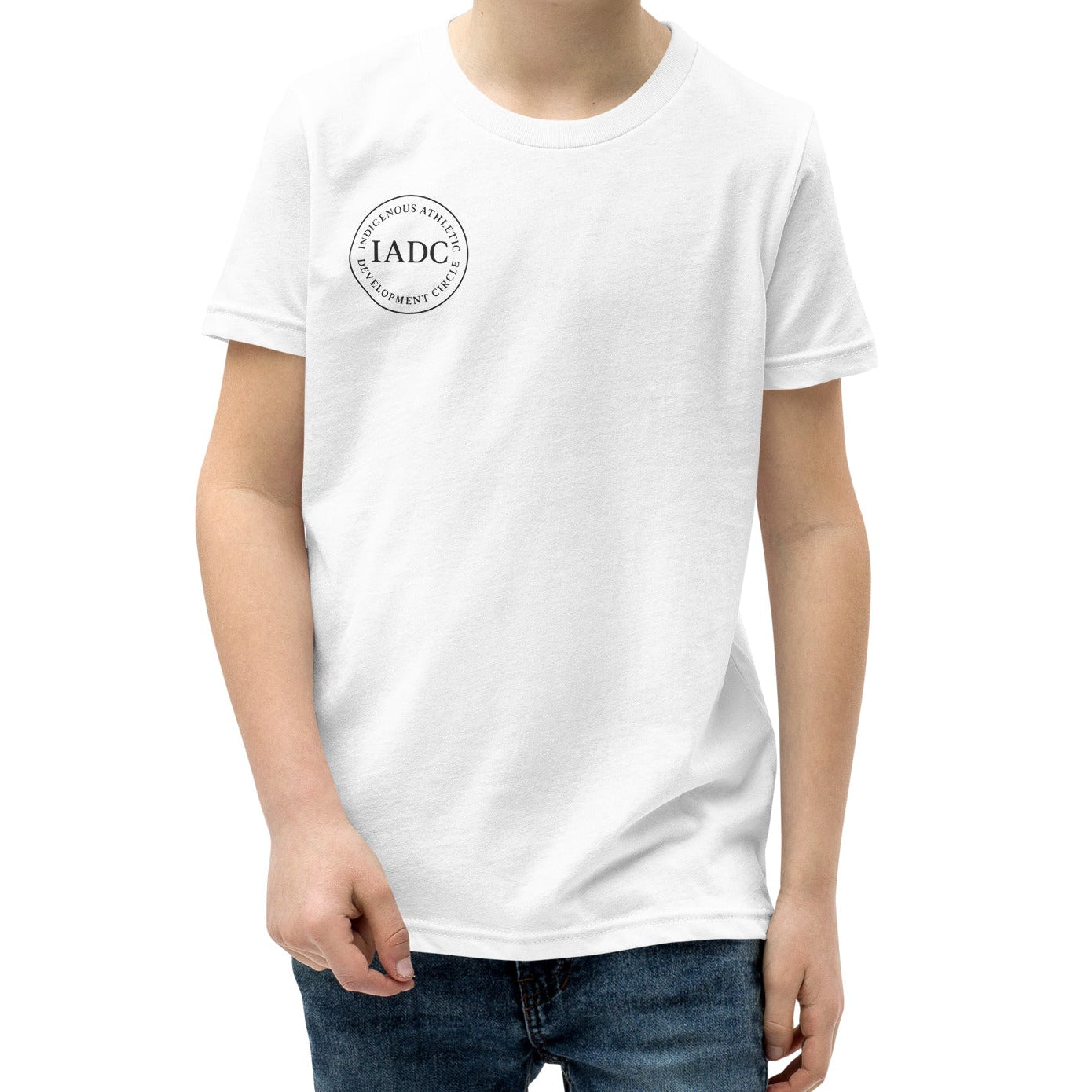 White t-shirt with IADC logo.